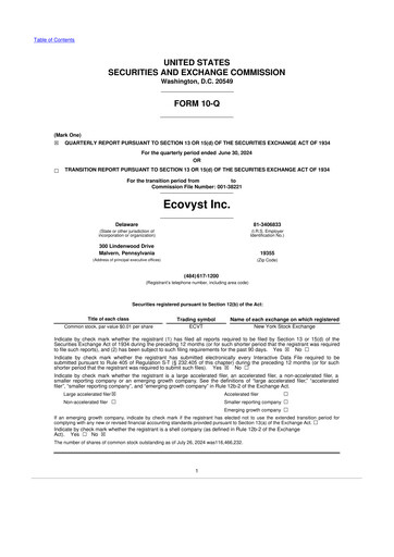 Thumbnail Ecovyst 10-Q Quarterly Report FY2024 