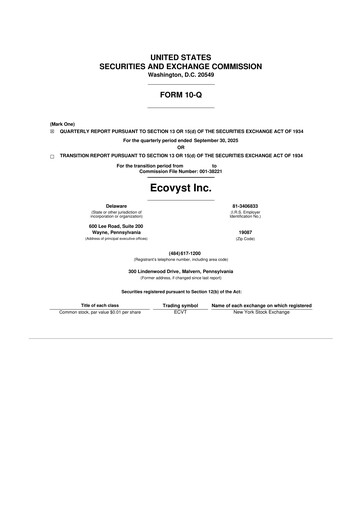 Thumbnail Ecovyst 10-Q Quarterly Report FY2025 