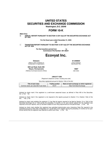 Thumbnail Ecovyst 10-K Annual Report 2025