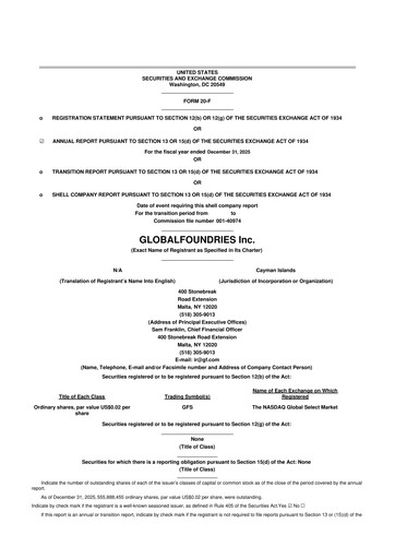 Thumbnail GlobalFoundries 20-F Annual Report 2025