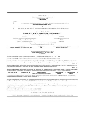 Thumbnail Hamilton Beach Brands 10-K Annual Report 2020