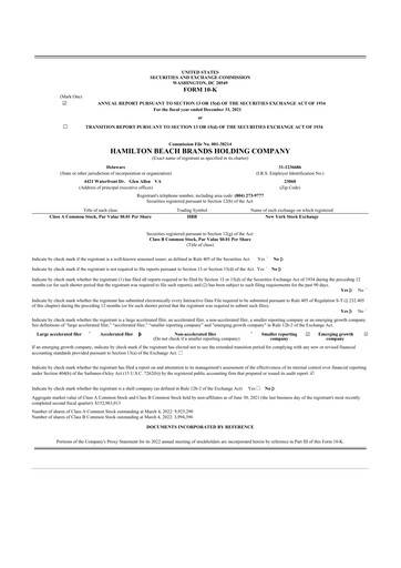 Thumbnail Hamilton Beach Brands 10-K Annual Report 2021