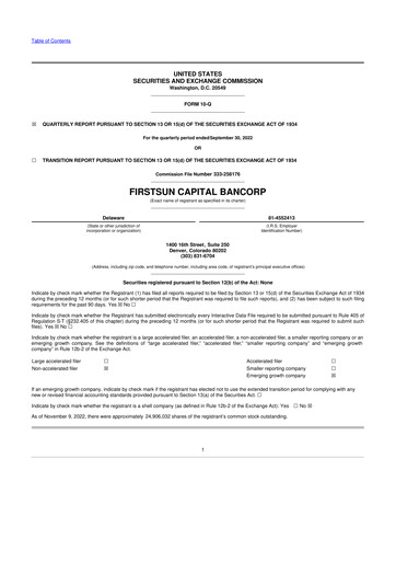 Vorschaubild FirstSun Capital Bancorp 10-Q Quartalsbericht 2022 