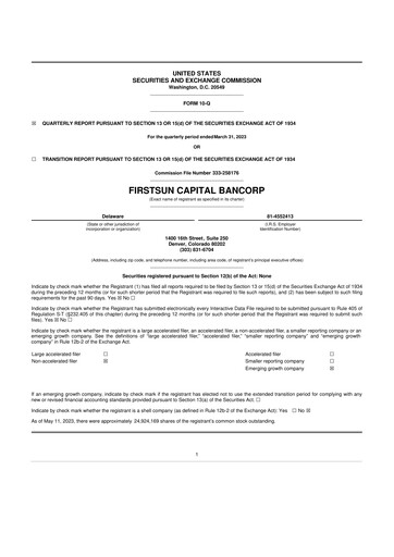 Vorschaubild FirstSun Capital Bancorp 10-Q Quartalsbericht 2023 
