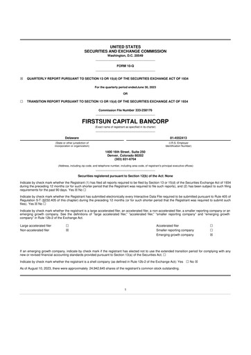 Vorschaubild FirstSun Capital Bancorp 10-Q Quartalsbericht 2023 
