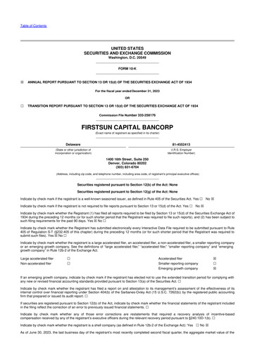 Vorschaubild FirstSun Capital Bancorp 10-K Jahresbericht 2023