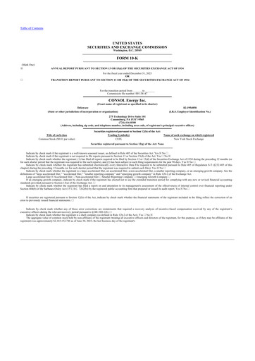 Thumbnail Core Natural Resources 10-K Annual Report 2023