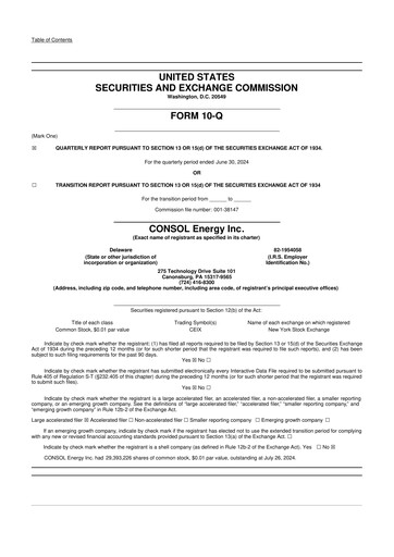 Vorschaubild Core Natural Resources 10-Q Quartalsbericht 2024 