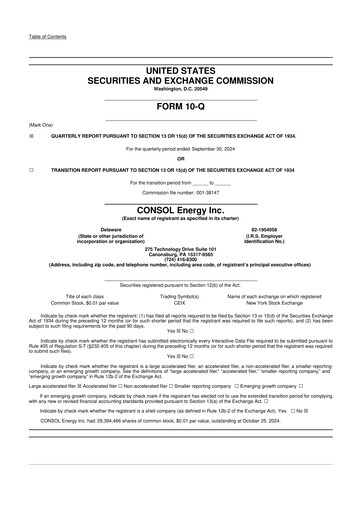 Vorschaubild Core Natural Resources 10-Q Quartalsbericht 2024 