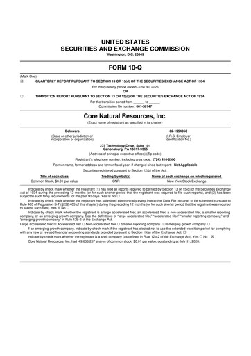 Thumbnail Core Natural Resources 10-Q Quarterly Report FY2026 