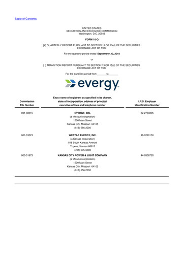 Thumbnail Evergy 10-Q Quarterly Report FY2018 