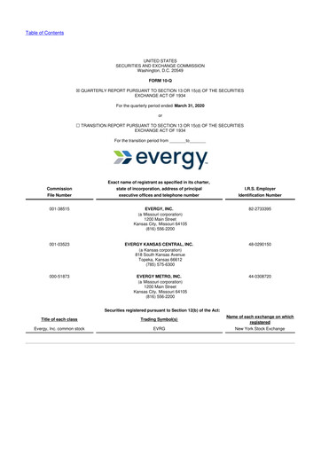 Thumbnail Evergy 10-Q Quarterly Report FY2020 