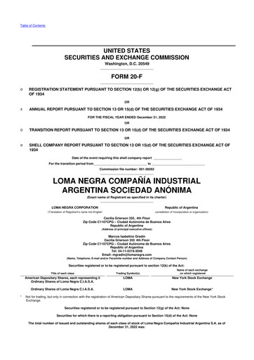 Thumbnail Loma Negra 20-F Annual Report 2022