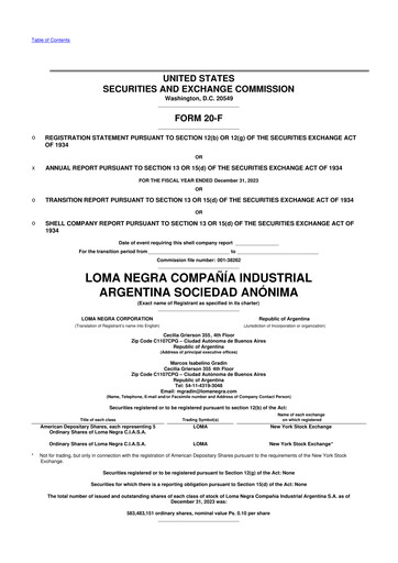 Thumbnail Loma Negra 20-F Annual Report 2023