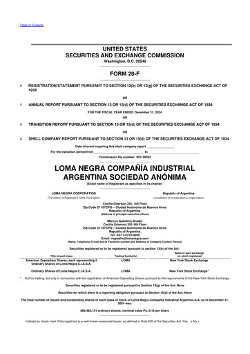 Thumbnail Loma Negra 20-F Annual Report 2024