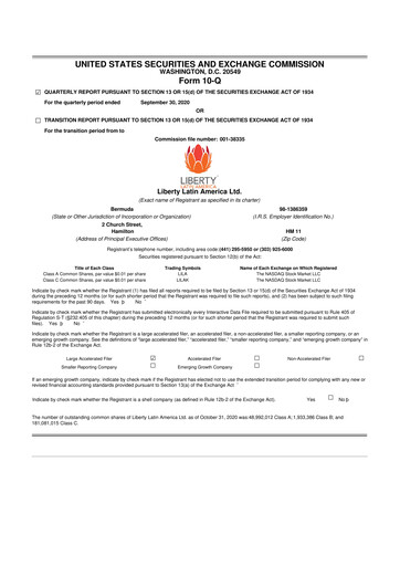 Thumbnail Liberty Latin America
 10-Q Quarterly Report FY2020 
