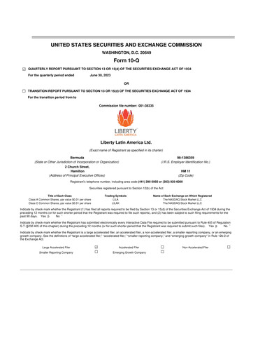 Thumbnail Liberty Latin America
 10-Q Quarterly Report FY2023 