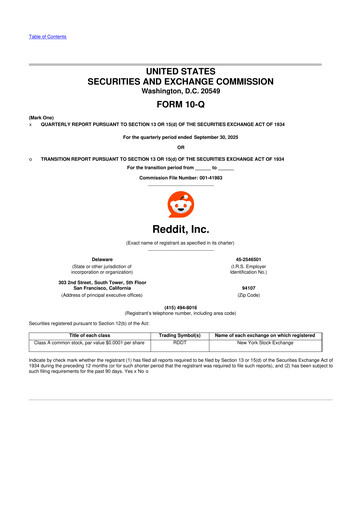 Miniature Reddit 10-Q Rapport trimestriel 2025 