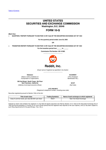 Miniature Reddit 10-Q Rapport trimestriel 2026 