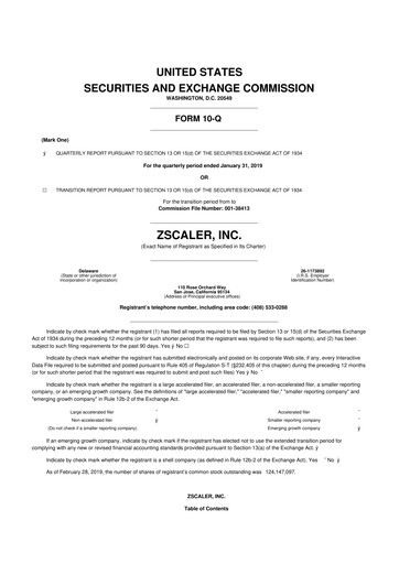 Thumbnail Zscaler 10-Q Quarterly Report FY2019 