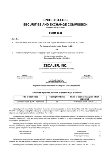 Thumbnail Zscaler 10-Q Quarterly Report FY2020 