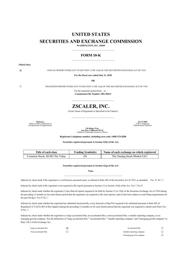 Thumbnail Zscaler 10-K Annual Report 2020