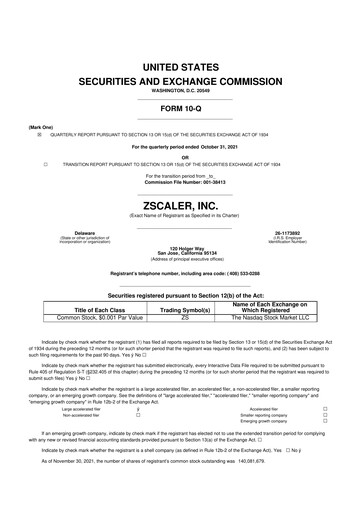Thumbnail Zscaler 10-Q Quarterly Report FY2021 