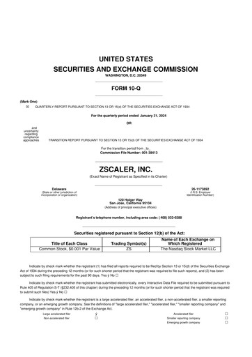 Thumbnail Zscaler 10-Q Quarterly Report FY2024 