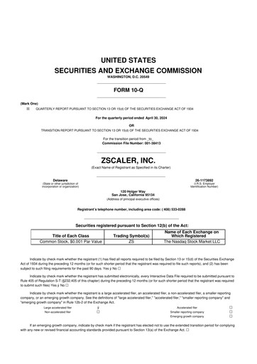 Thumbnail Zscaler 10-Q Quarterly Report FY2024 