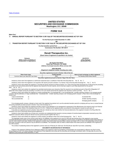 Thumbnail Denali Therapeutics
 10-K Annual Report 2023