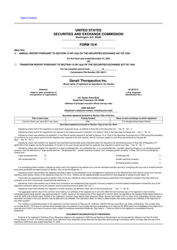 Thumbnail Denali Therapeutics
 10-K Annual Report 2025