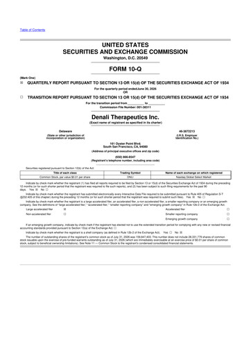 Thumbnail Denali Therapeutics
 10-Q Quarterly Report FY2026 