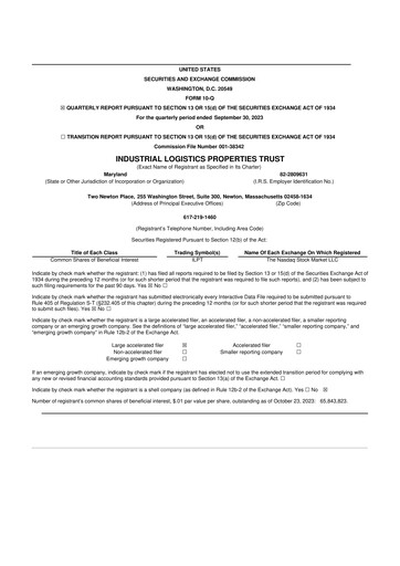 Thumbnail Industrial Logistics Properties Trust 10-Q Quarterly Report FY2023 