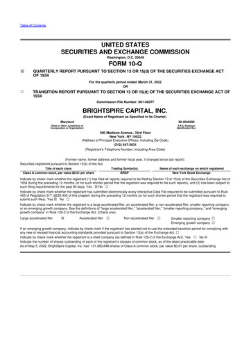 Thumbnail BrightSpire Capital 10-Q Quarterly Report FY2022 