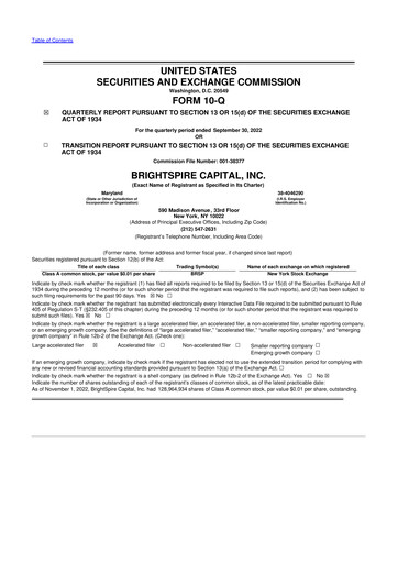 Thumbnail BrightSpire Capital 10-Q Quarterly Report FY2022 
