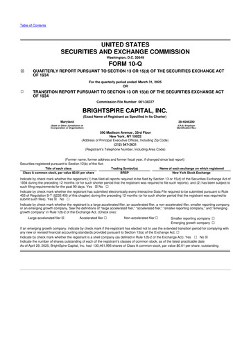 Thumbnail BrightSpire Capital 10-Q Quarterly Report FY2025 