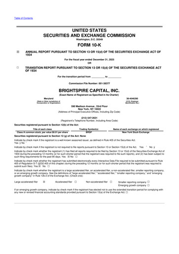 Miniature BrightSpire Capital 10-K Rapport annuel 2025