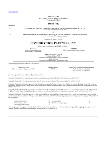 Thumbnail Construction Partners
 10-K Annual Report 2020