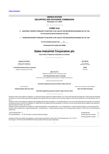 Thumbnail Gates Industrial Corp 10-Q Quarterly Report FY2018 