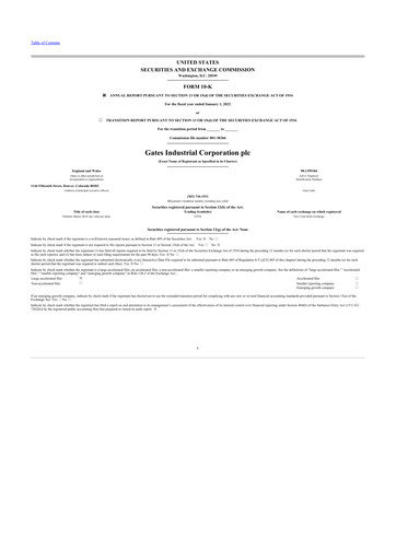 Thumbnail Gates Industrial Corp 10-K Annual Report 2021