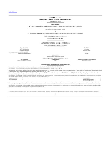 Thumbnail Gates Industrial Corp 10-K Annual Report 2022