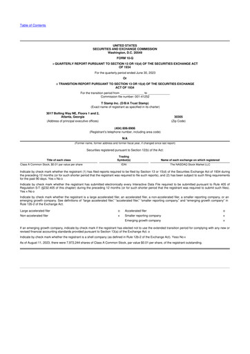 Thumbnail T Stamp Inc. (TrustStamp) 10-Q Quarterly Report FY 