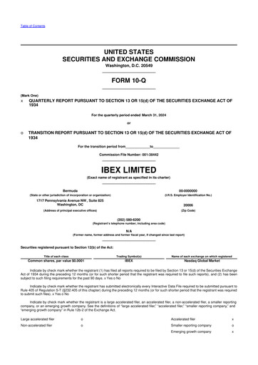 Thumbnail IBEX 10-Q Quarterly Report FY2024 