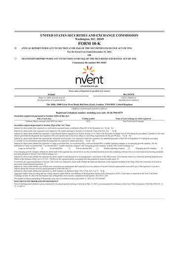 Thumbnail nVent Electric 10-K Annual Report 2022