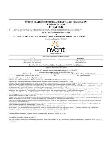 Thumbnail nVent Electric 10-K Annual Report 2024