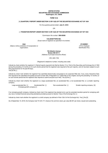 Thumbnail Netcapital 10-Q Quarterly Report FY2019 