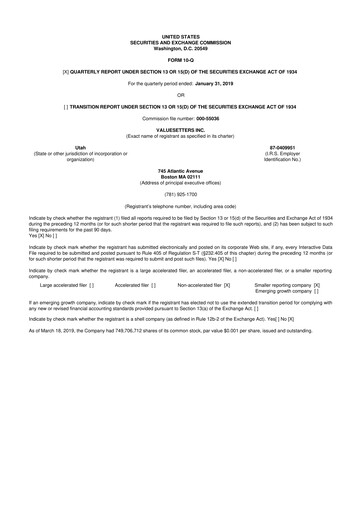 Thumbnail Netcapital 10-Q Quarterly Report FY2019 