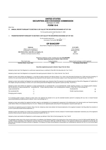 Vorschaubild OP Bancorp (Open Bank) 10-K Jahresbericht 2025