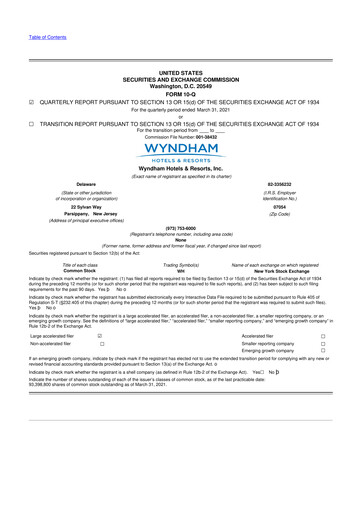 Vorschaubild Wyndham Hotels & Resorts 10-Q Quartalsbericht 2021 
