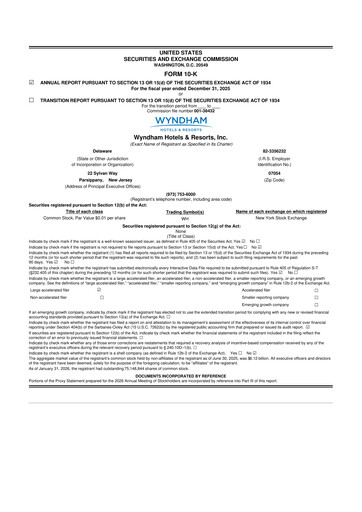 Vorschaubild Wyndham Hotels & Resorts 10-K Jahresbericht 2025